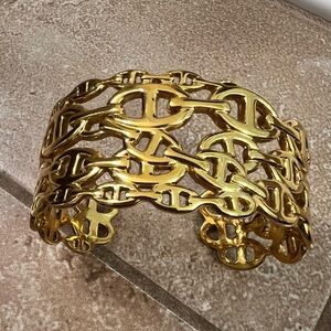 Stainless Steel Gold Colored Chain Link Bracelet NWOT